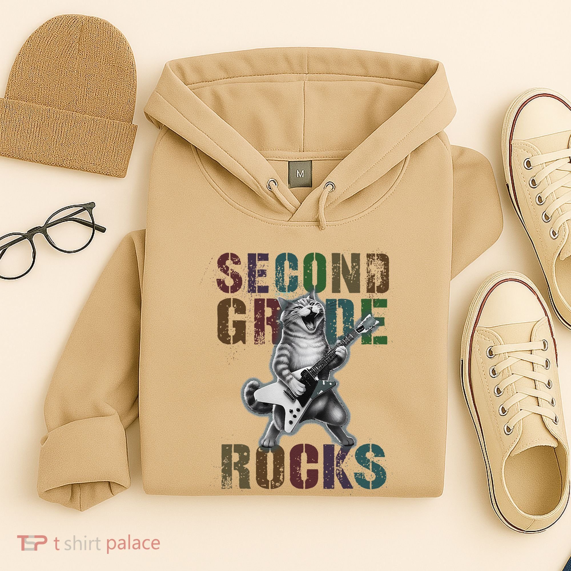 Fabulous Second Grade Rocks 2nd Grader Cat Graduating Squad Hoodie