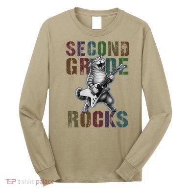 Fabulous Second Grade Rocks 2nd Grader Cat Graduating Squad Long Sleeve Shirt