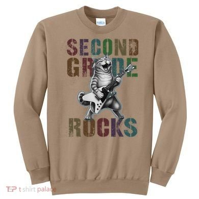 Fabulous Second Grade Rocks 2nd Grader Cat Graduating Squad Sweatshirt