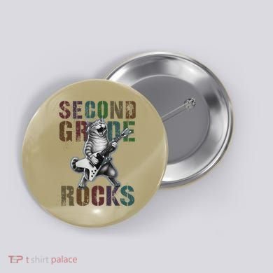 Fabulous Second Grade Rocks 2nd Grader Cat Graduating Squad Button