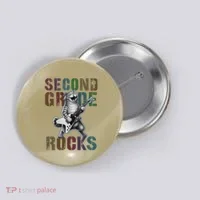 Fabulous Second Grade Rocks 2nd Grader Cat Graduating Squad Button thumb 0