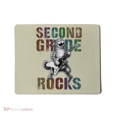 Fabulous Second Grade Rocks 2nd Grader Cat Graduating Squad Mousepad