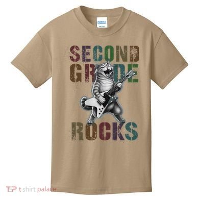 Fabulous Second Grade Rocks 2nd Grader Cat Graduating Squad Kids T-Shirt