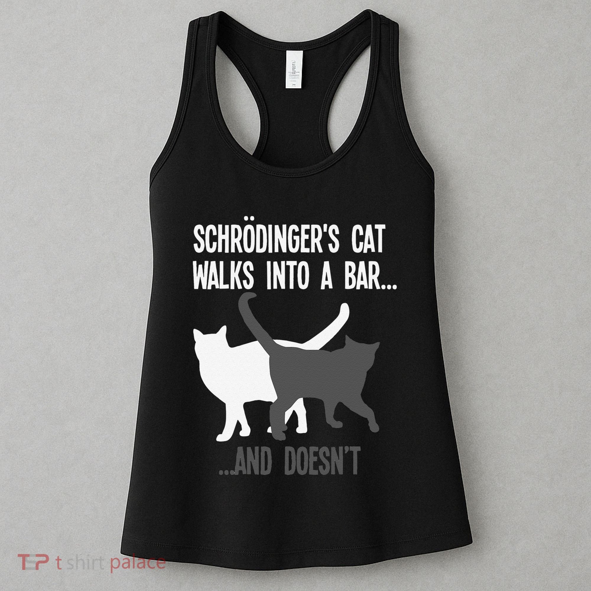 Funny Scientist Gift Schroedingers Cat Quantum Physics Women's Tank Top