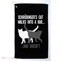 Funny Scientist Gift Schroedingers Cat Quantum Physics Golf Towel thumb 0