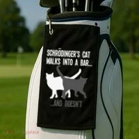 Funny Scientist Gift Schroedingers Cat Quantum Physics Golf Towel thumb 2
