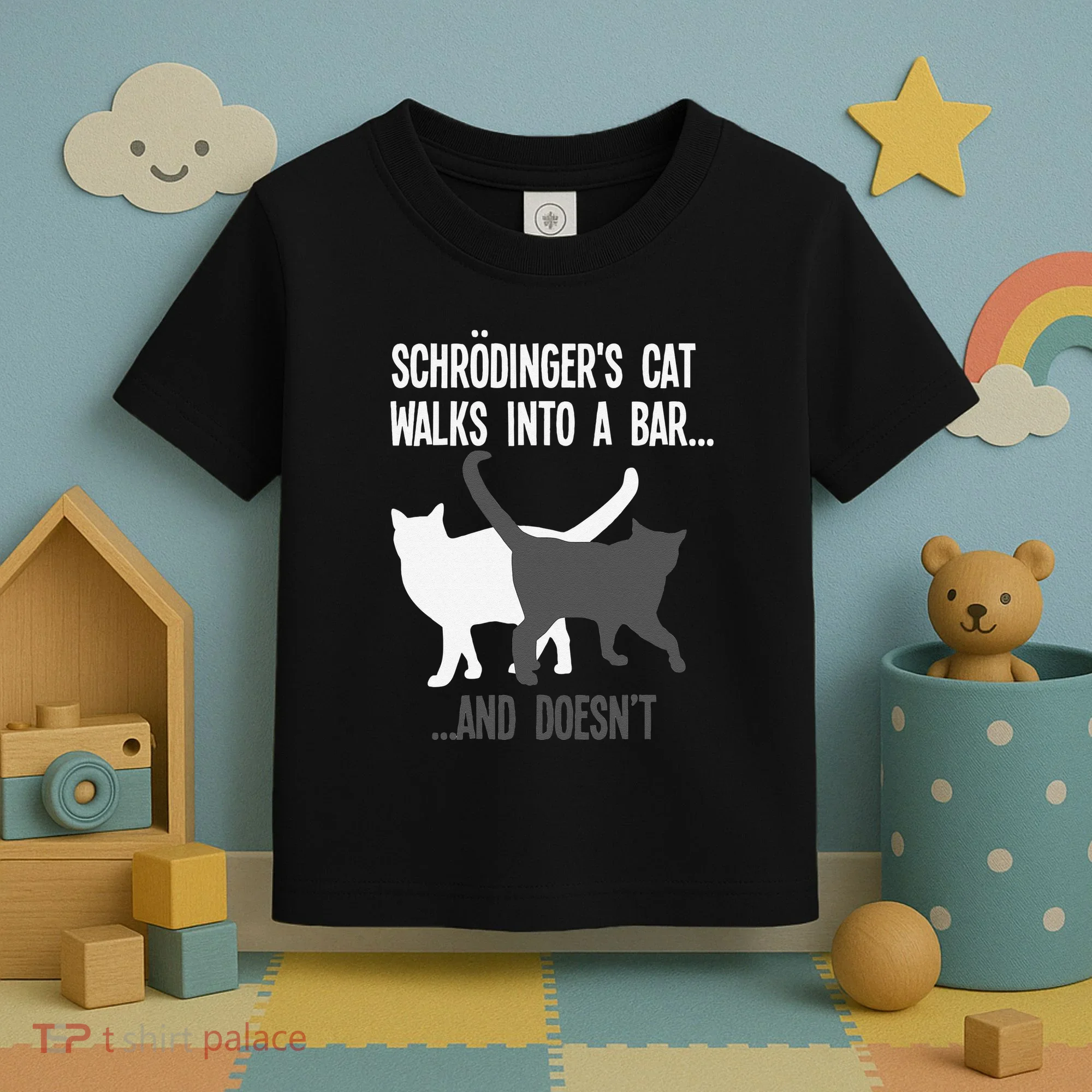 Funny Scientist Gift Schroedingers Cat Quantum Physics Toddler T-Shirt