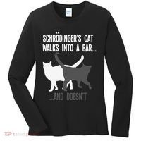 Funny Scientist Gift Schroedingers Cat Quantum Physics Women's Long Sleeve Shirt thumb 0