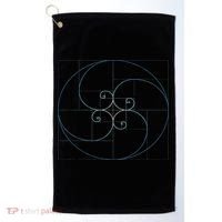 Fibonacci Spiral Golden Ratio Geometry Architecture Golf Towel thumb 0