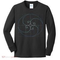 Fibonacci Spiral Golden Ratio Geometry Architecture Kids Long Sleeve Shirt thumb 0