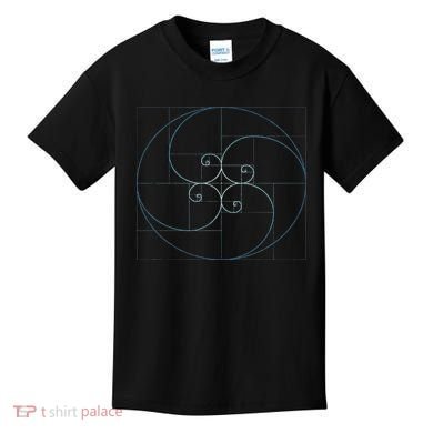 Fibonacci Spiral Golden Ratio Geometry Architecture Kids T-Shirt