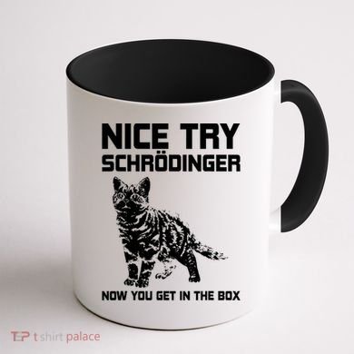 Funny Science Gift Schrödingers Cat Quote Physics Great Gift Coffee Mug back