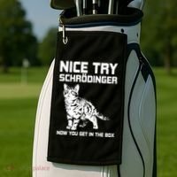 Funny Science Gift Schrödingers Cat Quote Physics Great Gift Golf Towel thumb 2