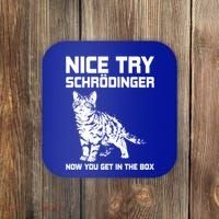 Funny Science Gift Schrödingers Cat Quote Physics Great Gift Coaster thumb 0