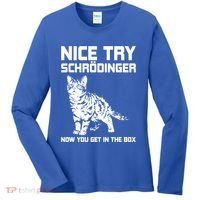 Funny Science Gift Schrödingers Cat Quote Physics Great Gift Women's Long Sleeve Shirt thumb 0