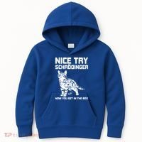Funny Science Gift Schrödingers Cat Quote Physics Great Gift Kids Hoodie thumb 0