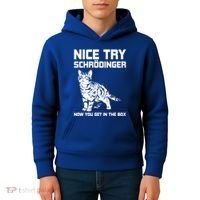 Funny Science Gift Schrödingers Cat Quote Physics Great Gift Kids Hoodie thumb 4