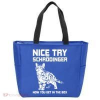 Funny Science Gift Schrödingers Cat Quote Physics Great Gift Tote Bag thumb 0