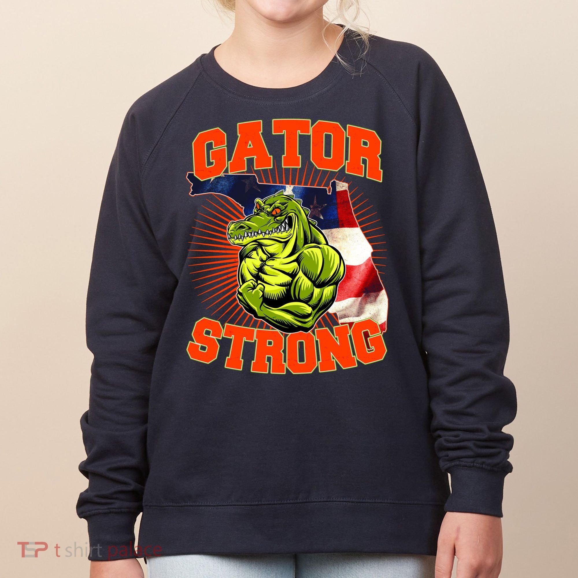 Florida State Gator Strong USA Flag Women's Sweatshirt