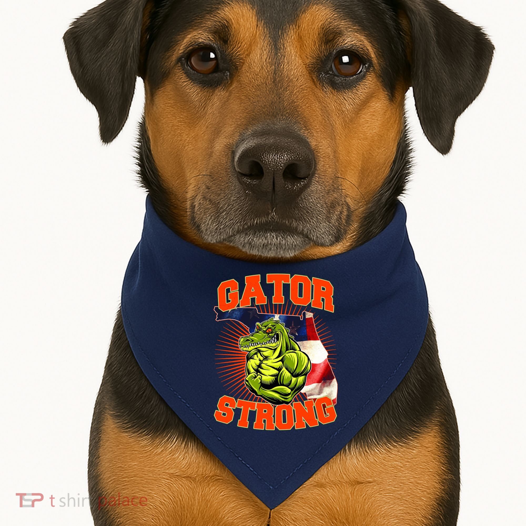 Florida State Gator Strong USA Flag USA-Made Doggie Bandana
