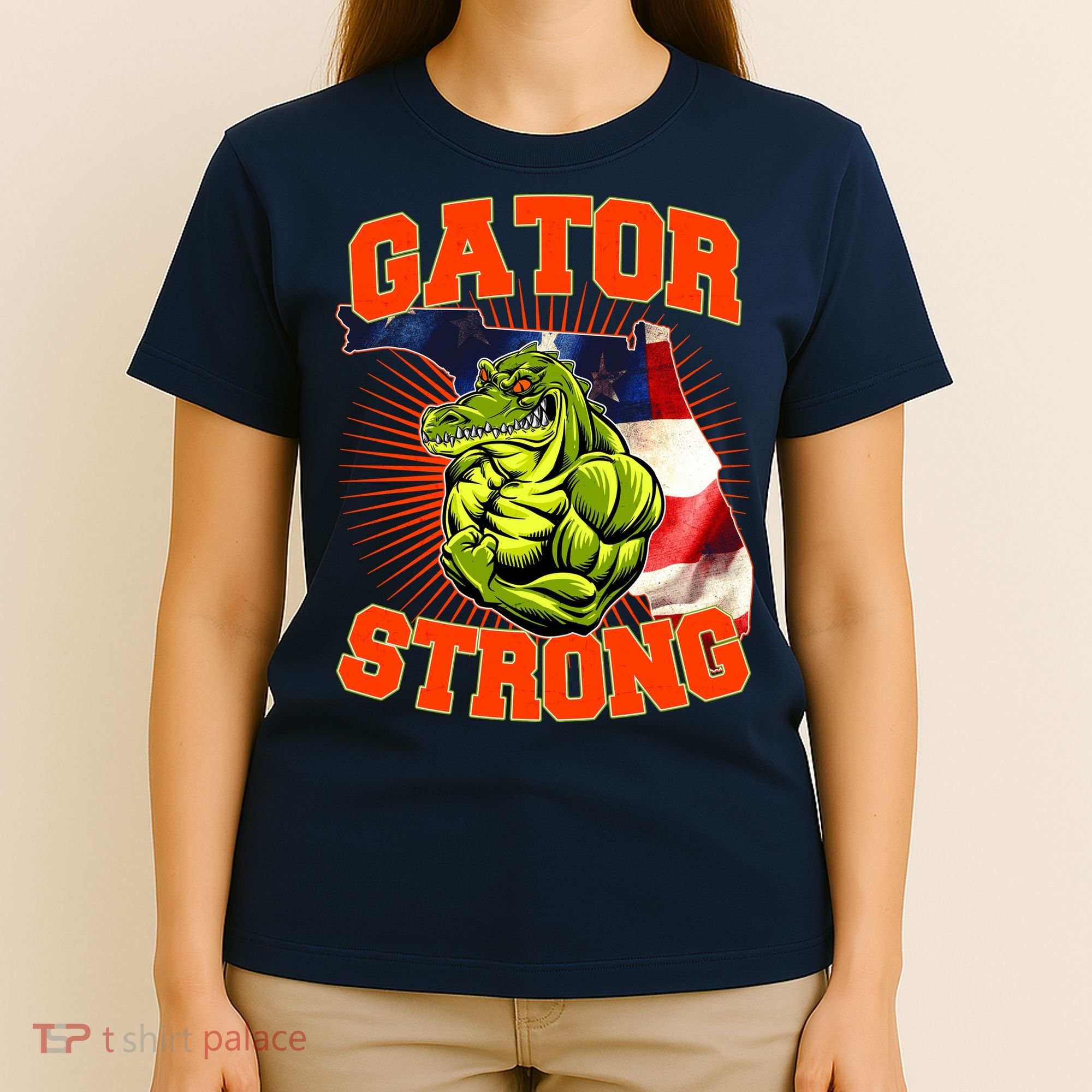 Florida State Gator Strong USA Flag T-Shirt