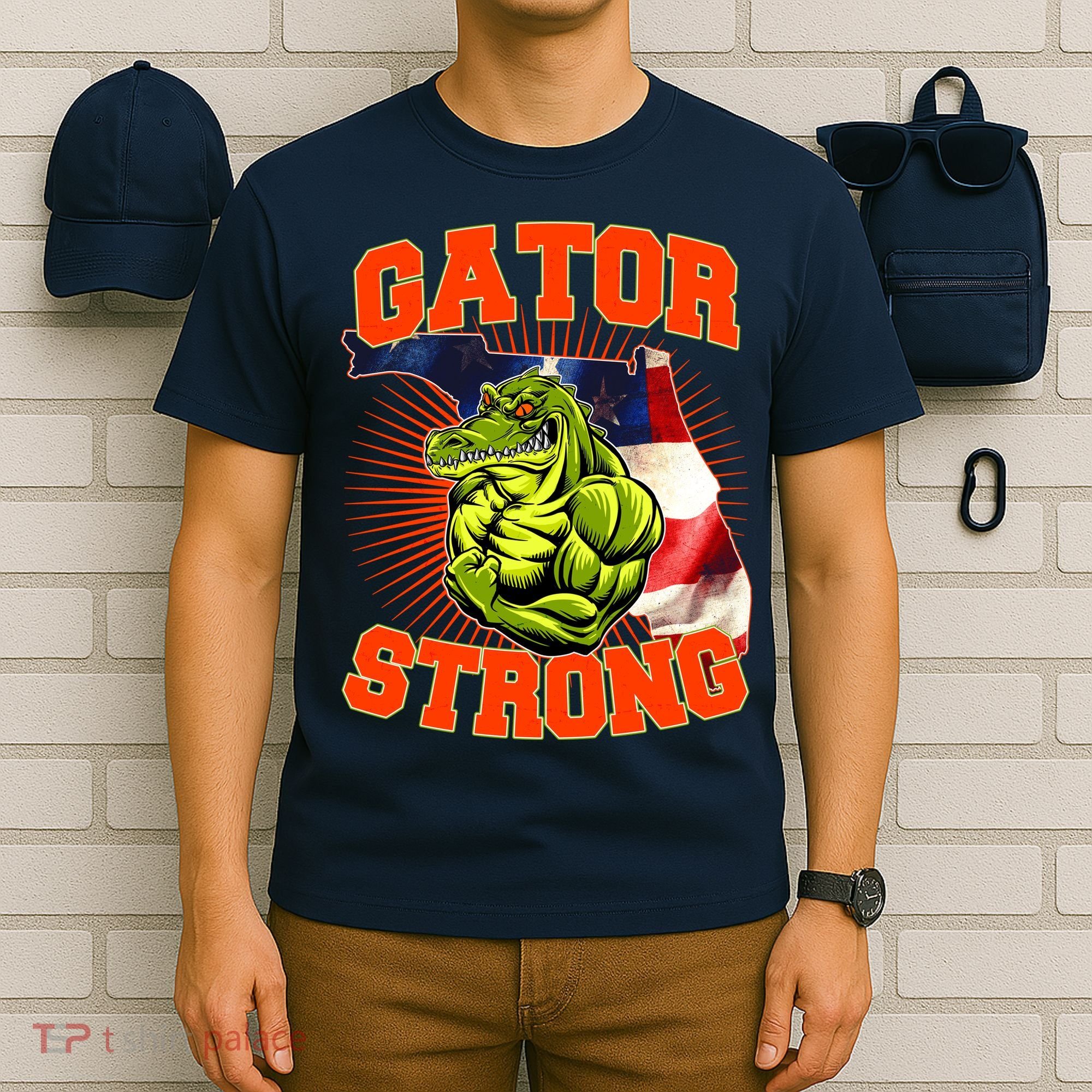 Florida State Gator Strong USA Flag T-Shirt