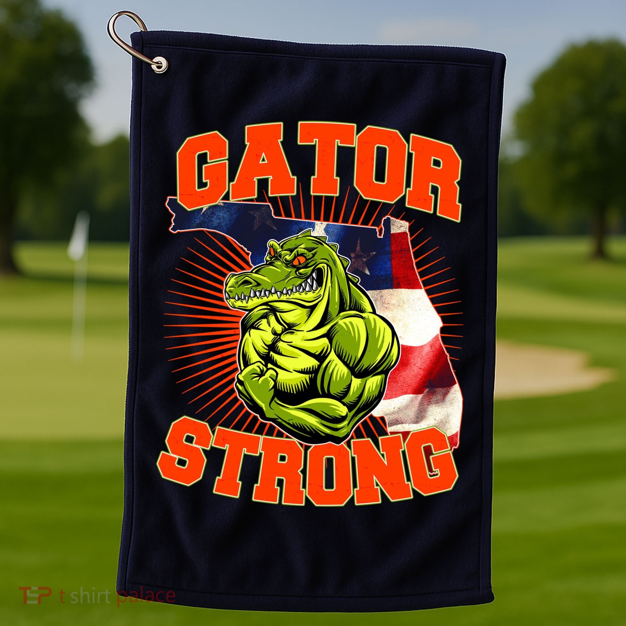Florida State Gator Strong USA Flag Golf Towel
