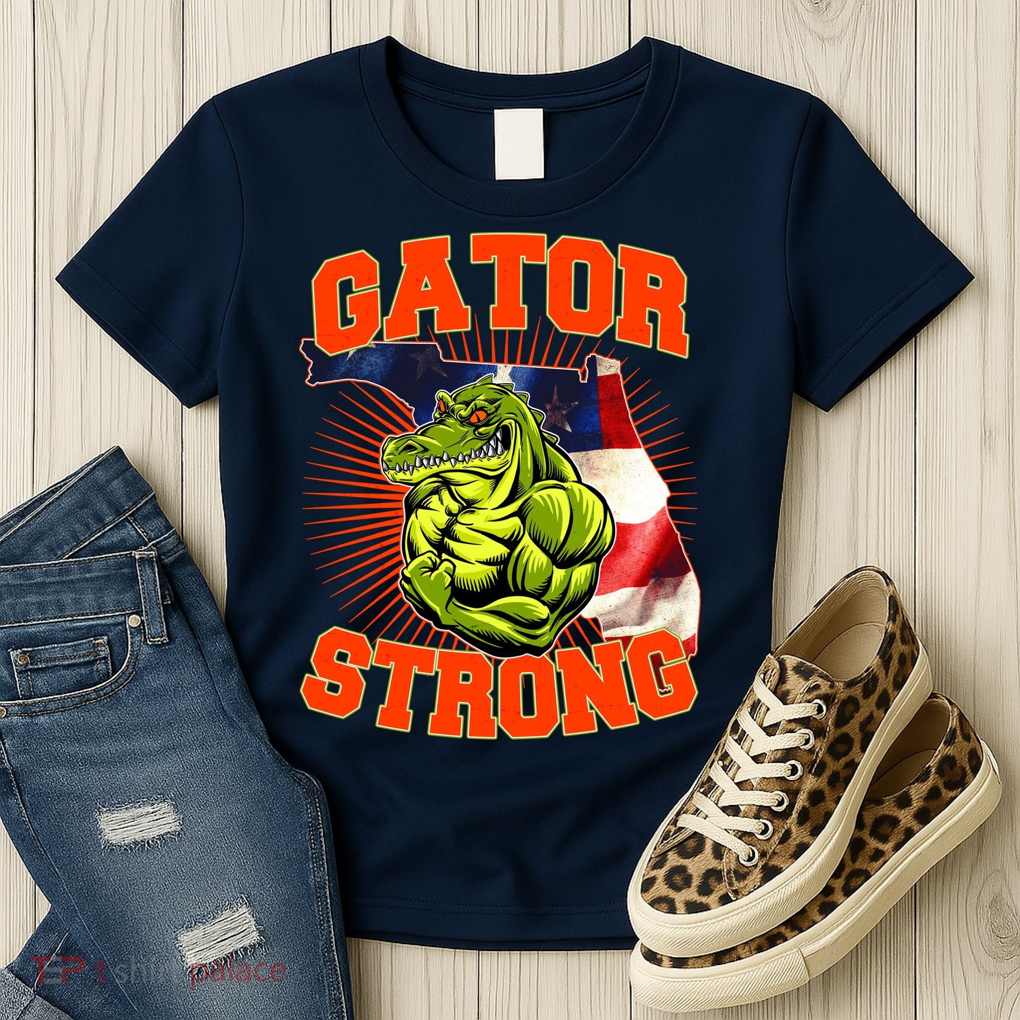 Florida State Gator Strong USA Flag Women's T-Shirt