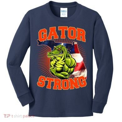 Florida State Gator Strong USA Flag Kids Long Sleeve Shirt