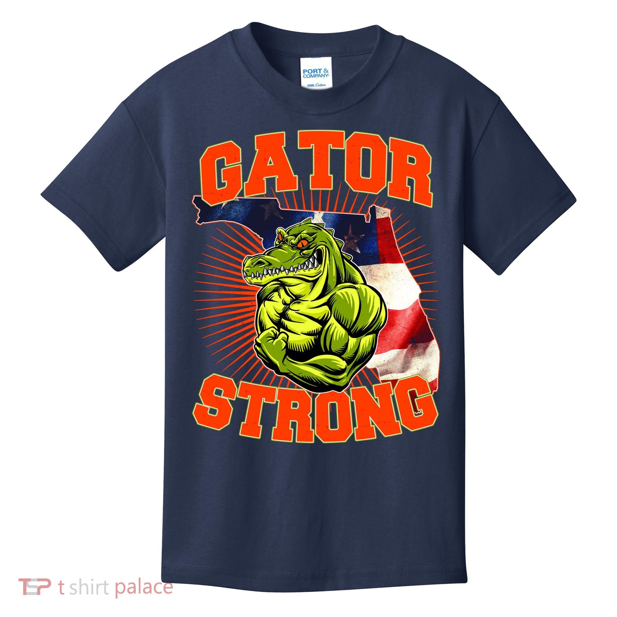 Florida State Gator Strong USA Flag Kids T-Shirt