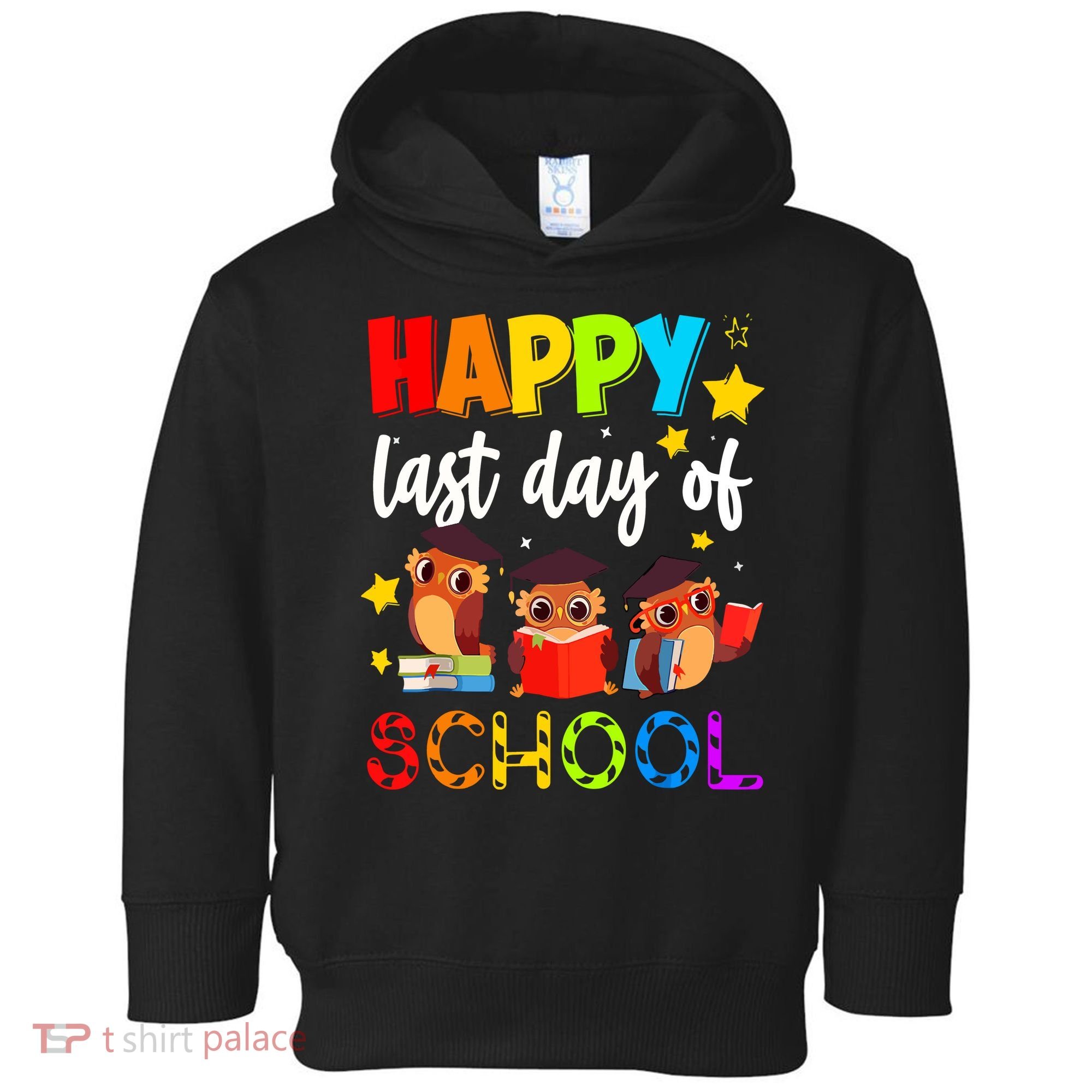 Funny School Gift Cute Owl Last Day Of School Teacher Toddler Hoodie