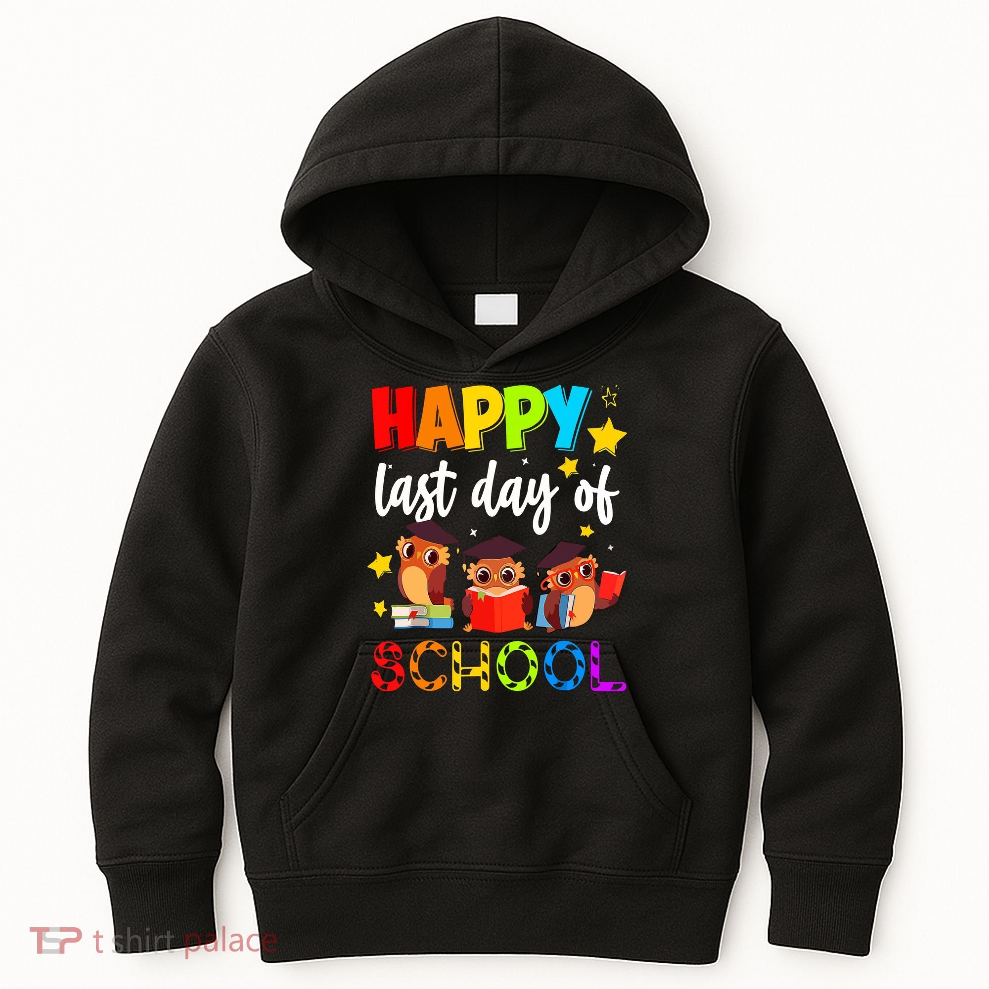 Funny School Gift Cute Owl Last Day Of School Teacher Kids Hoodie