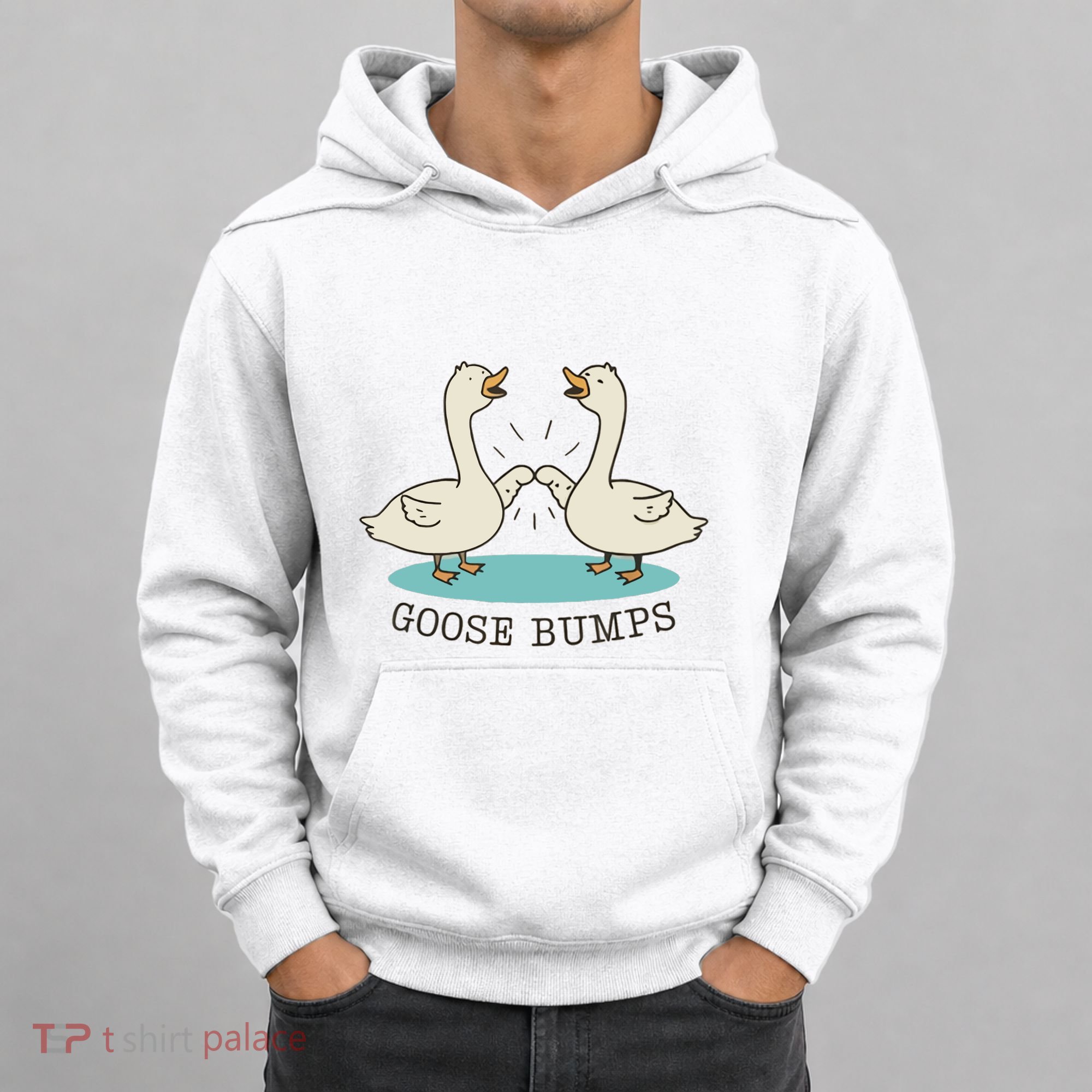 Funny Silly Goose Bumps Pun Fist Bump Goose Farmcore Hoodie