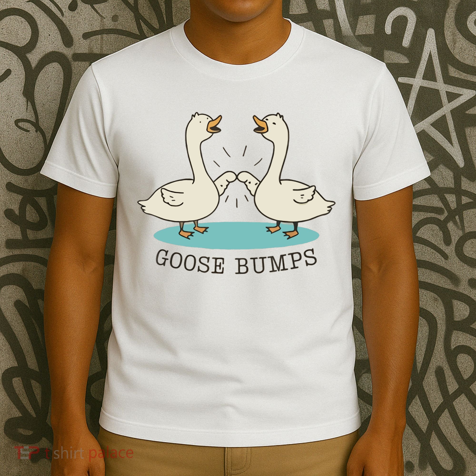 Funny Silly Goose Bumps Pun Fist Bump Goose Farmcore T-Shirt