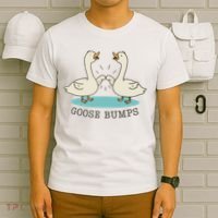 Funny Silly Goose Bumps Pun Fist Bump Goose Farmcore T-Shirt thumb 6