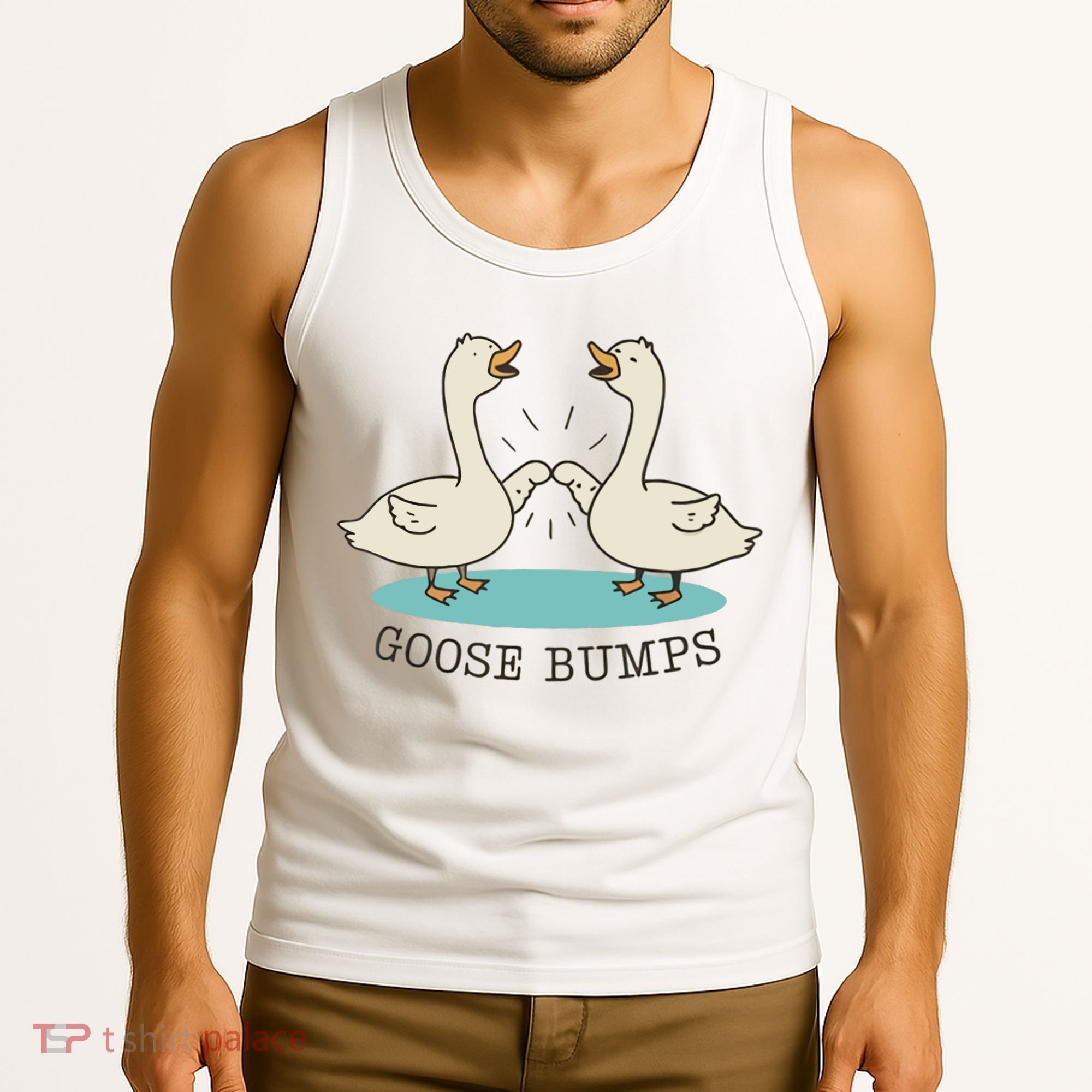 Funny Silly Goose Bumps Pun Fist Bump Goose Farmcore Tank Top