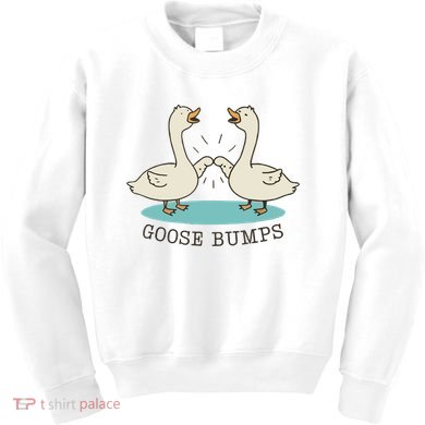 Funny Silly Goose Bumps Pun Fist Bump Goose Farmcore Kids Sweatshirt