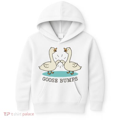 Funny Silly Goose Bumps Pun Fist Bump Goose Farmcore Kids Hoodie