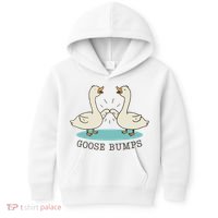 Funny Silly Goose Bumps Pun Fist Bump Goose Farmcore Kids Hoodie thumb 0