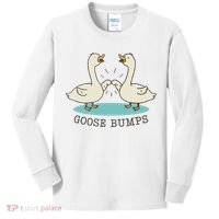 Funny Silly Goose Bumps Pun Fist Bump Goose Farmcore Kids Long Sleeve Shirt thumb 0