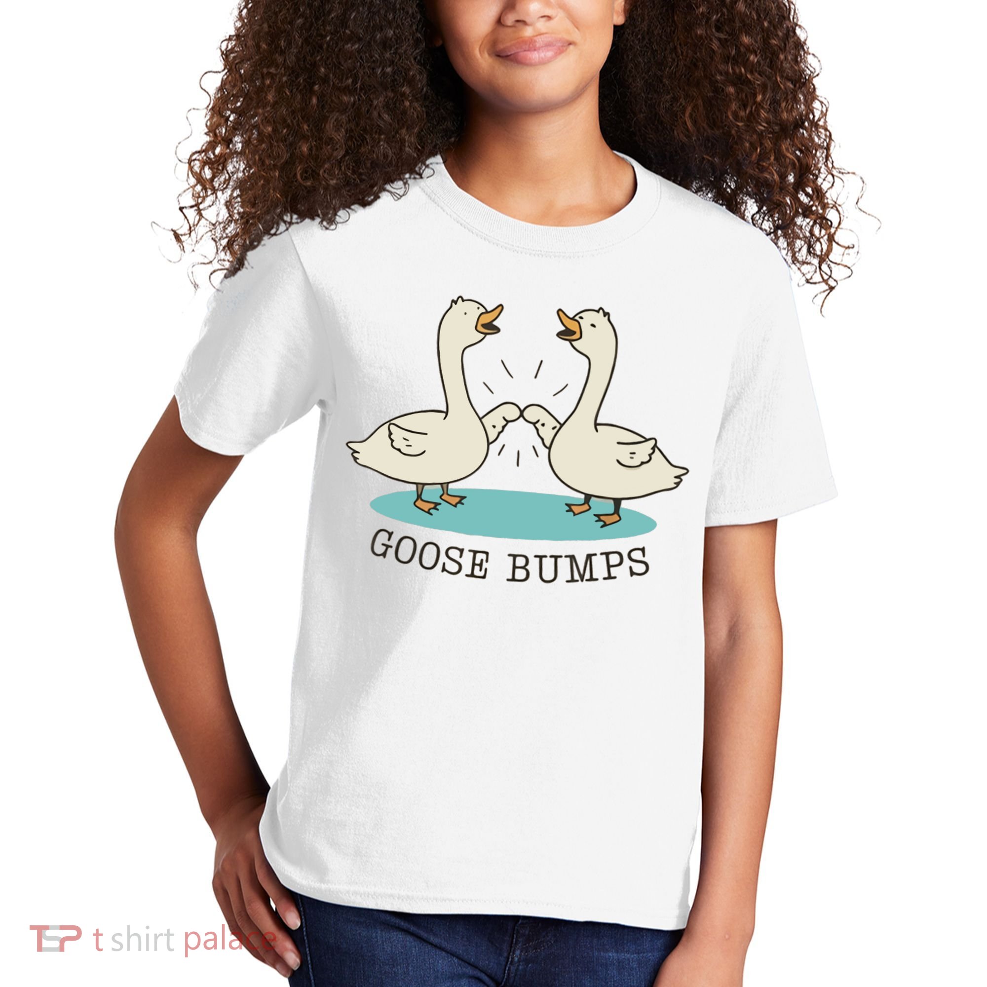 Funny Silly Goose Bumps Pun Fist Bump Goose Farmcore Kids T-Shirt