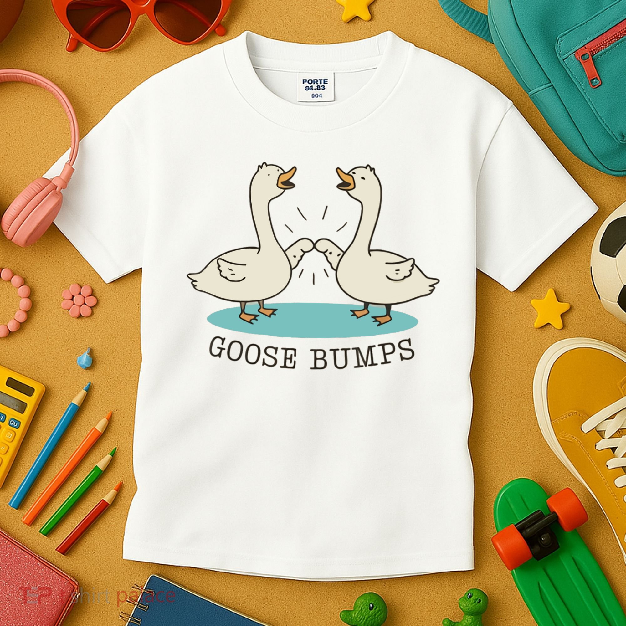 Funny Silly Goose Bumps Pun Fist Bump Goose Farmcore Kids T-Shirt