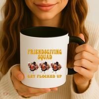 Friendsgiving Squad Get Flocked Up Funny Thanksgiving Coffee Mug thumb 3