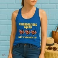 Friendsgiving Squad Get Flocked Up Funny Thanksgiving Women's Tank Top thumb 2