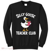 Funny Silly Goose Teacher Club Animal Lover Groovy Teacher Sweatshirt thumb 0