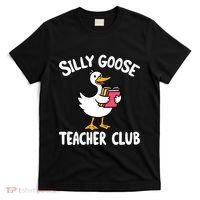 Funny Silly Goose Teacher Club Animal Lover Groovy Teacher T-Shirt thumb 0