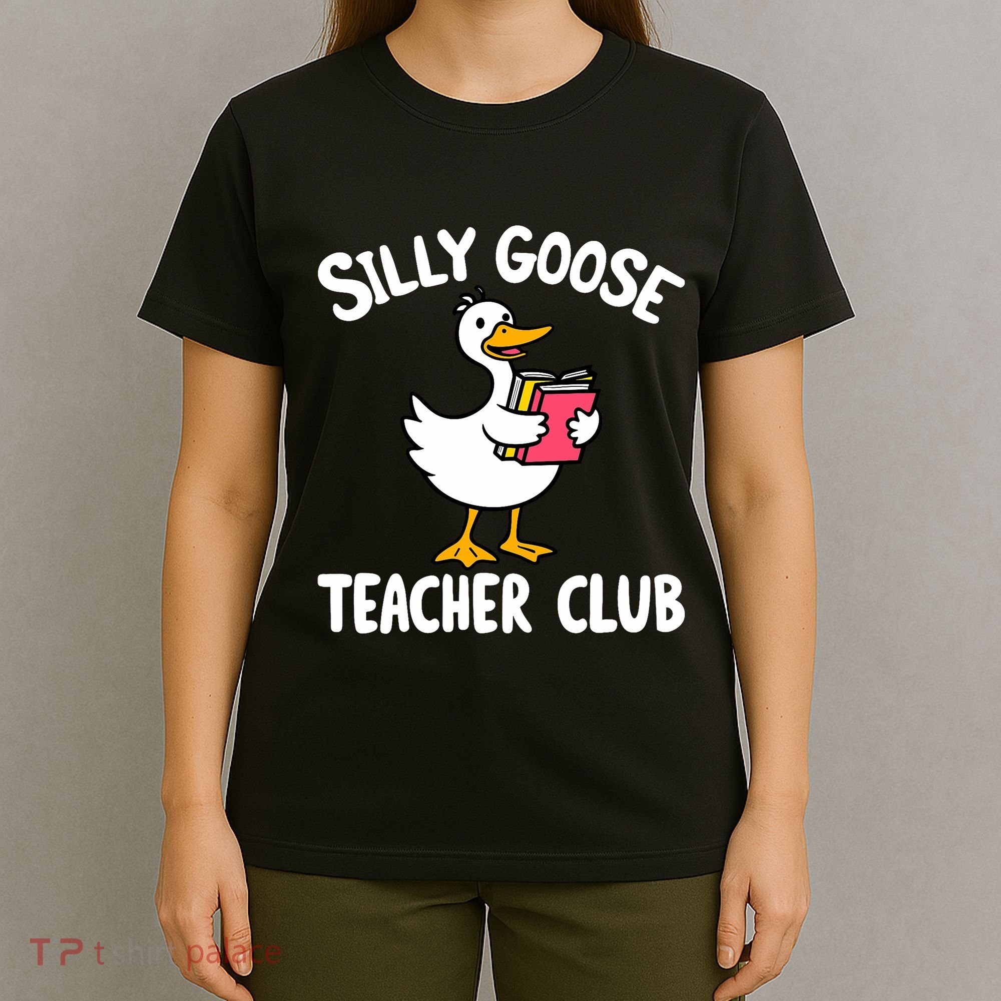 Funny Silly Goose Teacher Club Animal Lover Groovy Teacher T-Shirt