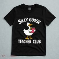 Funny Silly Goose Teacher Club Animal Lover Groovy Teacher T-Shirt thumb 5