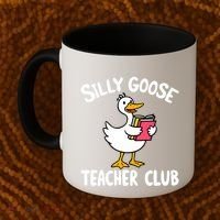 Funny Silly Goose Teacher Club Animal Lover Groovy Teacher Coffee Mug thumb 2