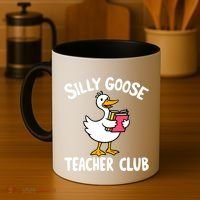 Funny Silly Goose Teacher Club Animal Lover Groovy Teacher Coffee Mug thumb 4
